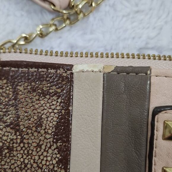 Jessica Simpson Ryanne Crossbody Metallic studded chained strap party purse - Picture 8 of 12